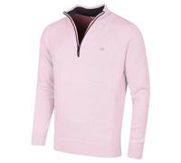 Calvin Klein Hombre Chunky Knit 1/2 Zip Suéter de Golf - Rosa - S