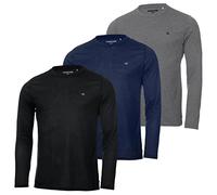 Calvin Klein Hombre Manga 3 Pack Camiseta - Negro/Azul Marino/Plata - M