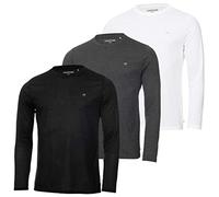Calvin Klein Hombre Surtido Manga 3 Pack Camiseta - Negro/Charcoal/Blanco - S