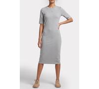 Calvin Klein Hs 1x1 Refined Cotton Dress Bc06 Grey Heather Talla: M | Vestidos Midi Outlet | Mujer | Gris