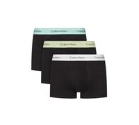Calvin Klein Icon - Traje de baño elástico de algodón, color negro con banda multicolor, paquete de 3, Banda negra y multicolor, L
