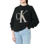 Calvin Klein Intarsia High Nej20J224799 Suéter pulóver, CK Black, XXL para Mujer
