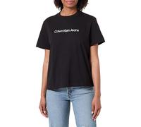 Calvin Klein Jeans A- INST. Logo Classic tee SS LV047C912G - Camiseta gráfica para Mujer, Color Negro (Negro), Talla M, Negro (Negro), M
