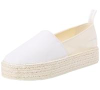 Calvin Klein Jeans Alpargatas Mujer Platform con plataforma, Multicolor (Creamy White/White), 40