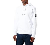 Calvin Klein Hoodie Badge con Capucha para Hombre, Blanco (Bright White), L