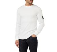 Calvin Klein Jeans Badge Waffle Ls Tee J30j323485 Camiseta de Punto, Blanco (Bright White), XS Hombre