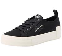 Calvin Klein Jeans Bold Vulc FLATF Low Lace Mix MTL YW0YW01465, Zapatillas Deportivas para Mujer, Negro (Black/Creamy White), 37 EU