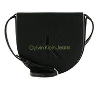Calvin Klein Jeans Bolso con Bandolera para Mujer Sculpted Mini Saddle Bag Pequeño, Negro (Black/Dark Juniper), Talla Única