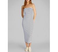 Calvin Klein Jeans Vestido Mujer escote palabra de honor en canalé. Blanco L