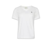 Calvin Klein Camiseta Archive para mujer, manga corta, cuello de pico, blanco, L, LV047B205G-YAA