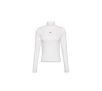 Calvin Klein Camiseta de Manga Larga Mujer Woven Turtleneck de con Cuello Vuelto, Blanco (Brilliant White), L