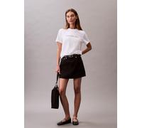 Calvin Klein Jeans Camiseta clásica con Logotipo A- INST. SS LV047C912G para Mujer, Color Blanco (Blanco Brillante), Talla L, Blanco (Blanco Brillante), L