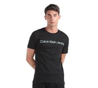 Calvin Klein Jeans Camiseta de Manga Corta para Hombre Institutional Logo Slim Fit, Negro (Ck Black), XXS