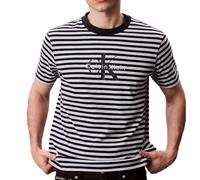Calvin Klein Jeans - Camiseta de rayas azul/gris para hombre 20s, azul, M