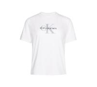 Calvin Klein Camiseta de Manga Corta Mujer Hero Classic Monologo tee con Cuello Redondo, Blanco (Brilliant White), XS
