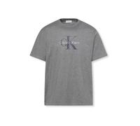 Calvin Klein Camiseta de Manga Corta Hombre Monologo tee de algodón, Gris (Med Grey Htr), S