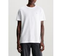 Calvin Klein Jeans Camiseta Hombre de algodón manga corta e insignia. Blanco 2XL