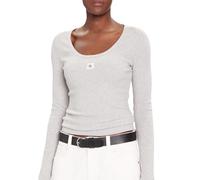 Calvin Klein Jeans Camiseta Manga Larga Gris Mujer Woven, gris, M