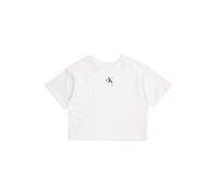 Calvin Klein Camiseta de Manga Corta Chicas Logo Boxy de algodón, Blanco (White 11-0601 Tcx), 10 Años