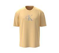 Calvin Klein Camiseta de Manga Corta Hombre Center Monogram Classic de algodón, Amarillo (Sunlight), XXL