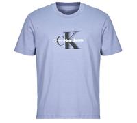 Calvin Klein Camiseta de Manga Corta Hombre Monologo Shift tee de algodón, Azul (Tempest), S