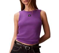 Calvin Klein Jeans Camiseta sin mangas Púrpura Mujer A Woven Label, morado, L