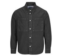 Calvin Klein Jeans Cazadora CANVAS RELAXED LINEAR SHIRT in Negro EU XL