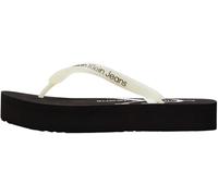 Calvin Klein Jeans Chanclas Mujer Beach Sandal con plataforma, Negro (Black/Bright White), 37