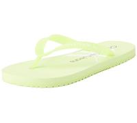 Calvin Klein Jeans Chanclas para Mujer Beach Sandal Sandalias, Amarillo (Lime Sorbet/Bright White), 37