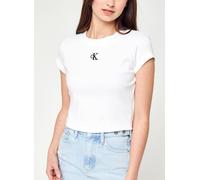 Calvin Klein Jeans Ck Rib Cropped Slim Tee S Blanco