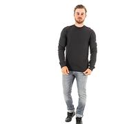 Calvin Klein Jeans Hombre Camiseta Manga Larga Monologo Badge Waffle Básica, Negro (Ck Black), XS