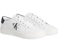Calvin Klein Jeans Mujer Sneaker con suela cupsole Classic Laceup Zapatillas, Blanco (Bright White/Black), 37 EU