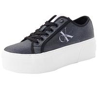 Calvin Klein Jeans Mujer Sneaker con suela cupsole Zapatillas, Gris (Black/Lavender Aura), 38 EU