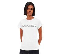Calvin Klein Jeans Mujeres CORE INSTIT LOGO SLIM FIT TEE, Bright White, XS