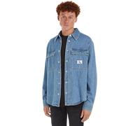 Calvin Klein Jeans Relaxed Linear Shirt J30J324582 Camisas Casuales, Denim (Denim Medium), S para Hombre