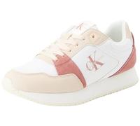 Calvin Klein Jeans - Runner Low Lace Mix ML BTW, Zapatilla de Corredor, Bright White/Whisper Pink,