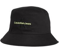 Calvin Klein Jeans Sombrero de Pescador Mujer Monogram Bucket Hat, Negro (Black/Sharp Green), Talla única