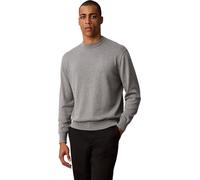 Calvin Klein Jersey Hombre Cotton Relaxed con Cuello Redondo, Verde (Medium Grey Htr), L