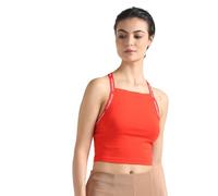 Calvin Klein Jeans Top de Tirantes para Mujer Cropped, Rojo (Fiery Red), XXL