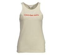 Calvin Klein Jeans Two Tone Monogram Tank Top Camiseta, Eggshell, XS para Mujer