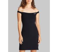 Calvin Klein Jeans Vestido Mujer cuello bardot de manga corta. Negro M