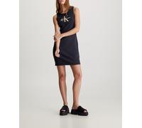 Calvin Klein Jeans Vestido para Mujer Rib Tank Dress sin Mangas, Negro (Ck Black), S