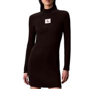 Calvin Klein Jeans Vestido Slim Negro Mujer Cuello Mini Vestido, Negro , XS