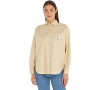 Calvin Klein Jeans Woven Label Relaxed Shirt J20J222610 Camisas de Tejido, Beige (Warm Sand), S para Mujer