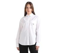 Calvin Klein Jeans Woven Label Relaxed Shirt J20J222610 Camisas de Tejido, Blanco (Bright White), M para Mujer