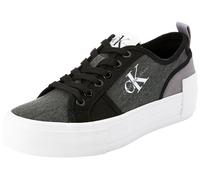 Calvin Klein Jeans Zapatillas para Mujer Sneaker Vulcanizada Plana Bold Low con Plataforma, Multicolor (Black/Stormfront), 39