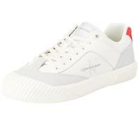 Calvin Klein Jeans Zapatillas sneaker vulcanizadas Hombre de piel, Blanco (Creamy White/ Oyster Mushroom/Fiery), 43