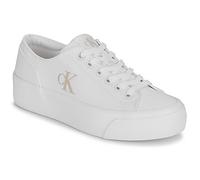 Calvin Klein Sneaker con Suela Vulcanizada Mujer Flatform Low Top, Blanco (Triple Bright White), 36