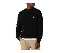 Calvin Klein- Jersey de algodón negro con cuello redondo de gofre- Knitwear- Hombre- Negro- L- Jersey de algodón negro con cuello redondo de gofre