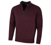Calvin Klein Jersey de Punto de algodón con 1/2 Cremallera -Borgoña - L